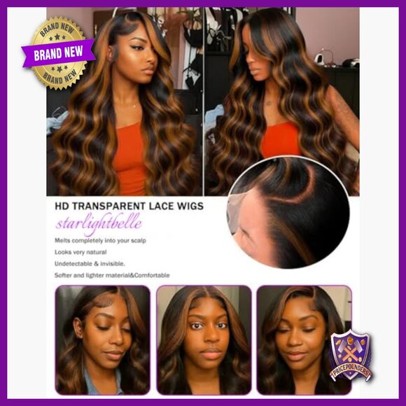 28 Inch Body Wave Lace Front Wig, Glueless Wear and Go, 220% Density, Synthetic